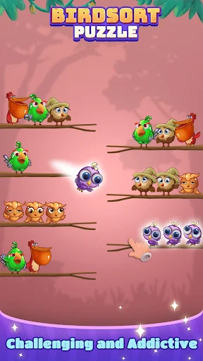 ดาวน์โหลด Bird Sort: Color Puzzle Master ล่าสุด – เกมเรียงนกสีสันสดใสฟรี - Screenshot 2