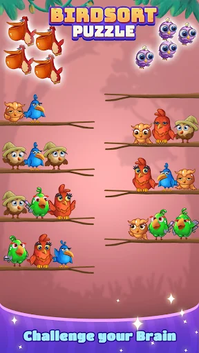 ดาวน์โหลด Bird Sort: Color Puzzle Master ล่าสุด – เกมเรียงนกสีสันสดใสฟรี - Screenshot 8
