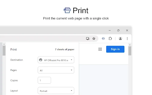 ดาวน์โหลด Print for Google Chrome – สั่งพิมพ์หน้าเว็บง่ายๆ เพียงคลิกเดียว - Screenshot 1