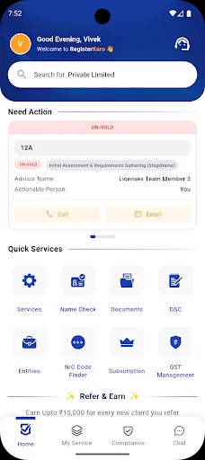 ดาวน์โหลด RegisterKaro ล่าสุด – บริการจดทะเบียนธุรกิจและภาษีครบวงจร - Screenshot 1