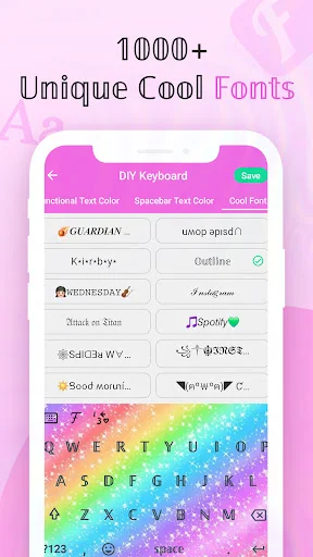 ดาวน์โหลด Cool Fonts Keyboard & Themes ล่าสุด – เปลี่ยนฟอนต์และธีมสวยๆ ฟรี - Screenshot 2