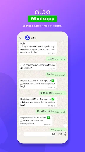 ดาวน์โหลด Alba AI: Asistente Financiero ล่าสุด – จัดการรายจ่ายอัตโนมัติฟรี - Screenshot 4