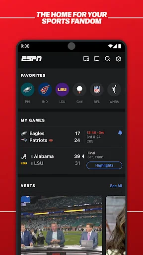 ดาวน์โหลดแอป ESPN ล่าสุด – ติดตามผลคะแนนและข่าวสารกีฬาแบบเรียลไทม์ฟรี - Screenshot 2