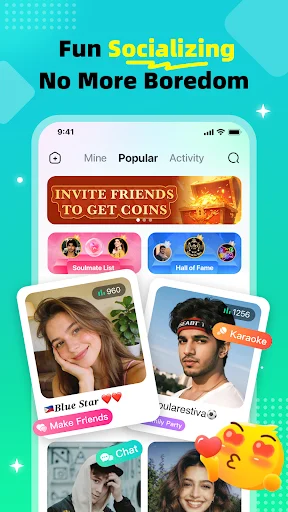 ดาวน์โหลด InParty – Group Voice Chat ล่าสุด – แชทเสียงและปาร์ตี้ฟรี - Screenshot 1