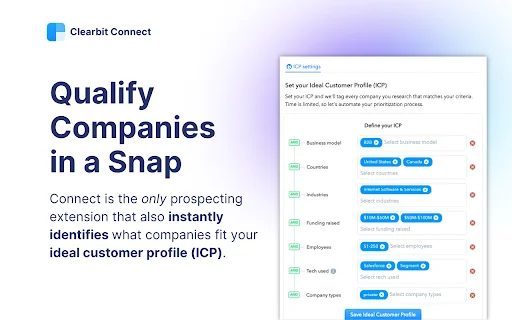ดาวน์โหลด Clearbit Connect: ส่วนขยายค้นหาอีเมล B2B ฟรีและแม่นยำ - Screenshot 3