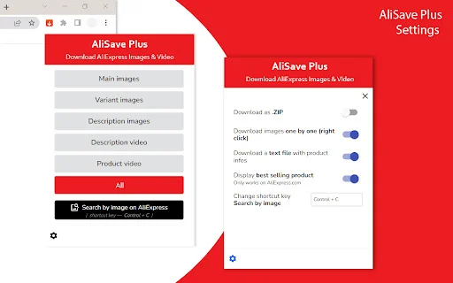 ดาวน์โหลด AliSave Plus ล่าสุด – ตัวช่วยบันทึกรูปภาพและวิดีโอ AliExpress ฟรี - Screenshot 2