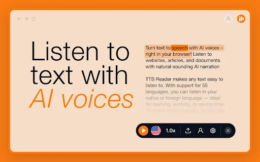 ดาวน์โหลด TTS Reader – โปรแกรมอ่านออกเสียง AI คุณภาพสูงฟรี - Screenshot 1