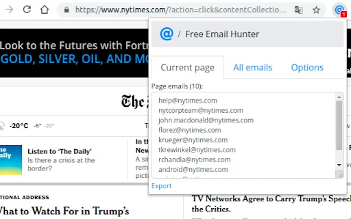 ดาวน์โหลด Email Hunter ล่าสุด – เครื่องมือดึงอีเมลฟรี ใช้งานง่าย - Screenshot 1