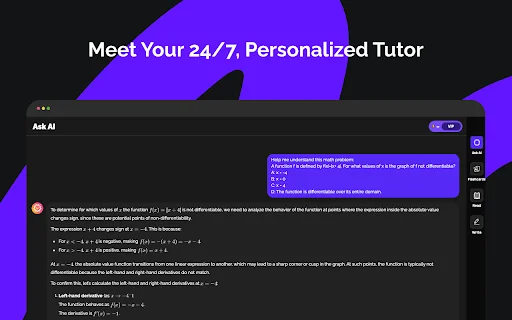 AnswerAI – ตัวช่วยทำการบ้านและติวเตอร์ AI อัจฉริยะ ดาวน์โหลดฟรีบน Chrome - Screenshot 1