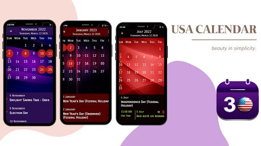 ดาวน์โหลด US Calendar 2026 ปฏิทินวันหยุดสหรัฐฯ ใช้งานง่าย ฟรี - Screenshot 16