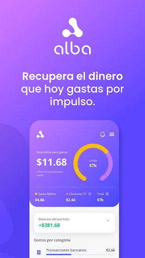 ดาวน์โหลด Alba AI: Asistente Financiero ล่าสุด – จัดการรายจ่ายอัตโนมัติฟรี - Screenshot 1