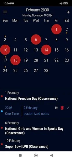 ดาวน์โหลด US Calendar 2026 ปฏิทินวันหยุดสหรัฐฯ ใช้งานง่าย ฟรี - Screenshot 11