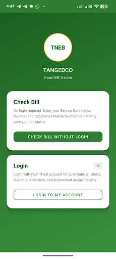 ดาวน์โหลด Bill Checker for TNEB ล่าสุด – จัดการค่าไฟด้วย AI ฟรี - Screenshot 1