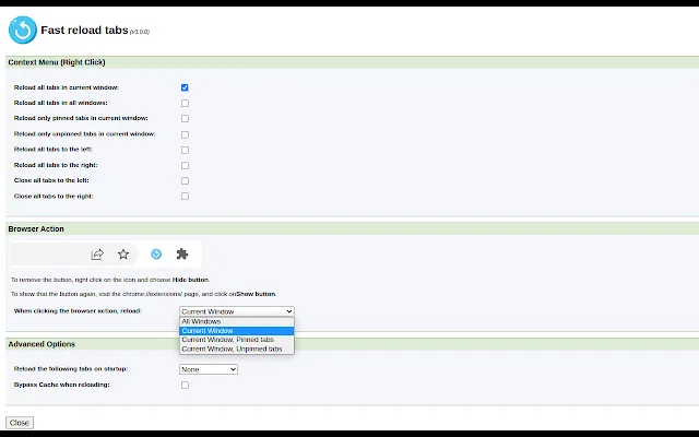 ดาวน์โหลด Fast Reload Tabs ล่าสุด – รีเฟรชแท็บเบราว์เซอร์ทันที - Screenshot 3