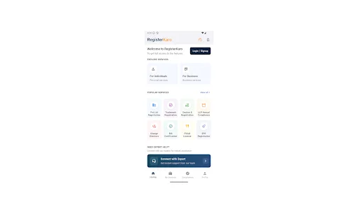ดาวน์โหลด RegisterKaro ล่าสุด – บริการจดทะเบียนธุรกิจและภาษีครบวงจร - Screenshot 7