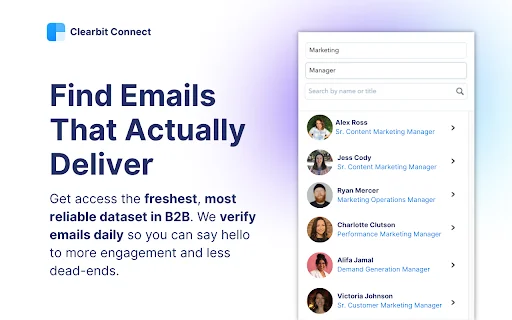 ดาวน์โหลด Clearbit Connect: ส่วนขยายค้นหาอีเมล B2B ฟรีและแม่นยำ - Screenshot 2