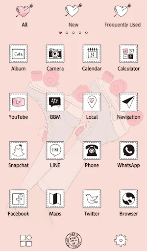 ดาวน์โหลด Pink Roller-skates Theme ฟรี – ปรับแต่งหน้าจอสมาร์ทโฟนให้สวยหวานสไตล์ผู้หญิง - Screenshot 3