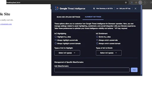 ดาวน์โหลด VT4Browsers + Google TI ล่าสุด – ส่วนขยายความปลอดภัยเบราว์เซอร์ - Screenshot 3