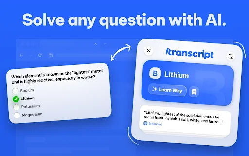 ดาวน์โหลด Transcript – AI Homework Helper ตัวช่วยเรียนอัจฉริยะสำหรับนักเรียน - Screenshot 1