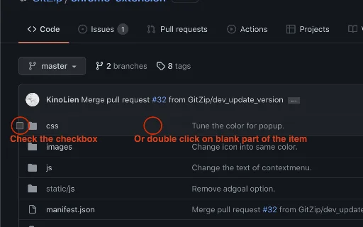 ดาวน์โหลด GitZip for GitHub ฟรี – เลือกดาวน์โหลดเฉพาะไฟล์หรือโฟลเดอร์ที่คุณต้องการ - Screenshot 1