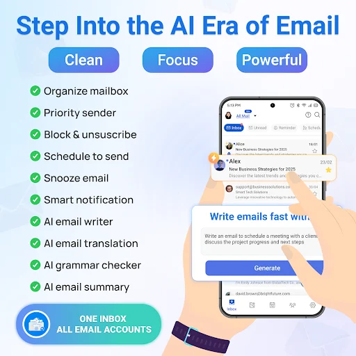 ดาวน์โหลด AI Email, Mail Cleaner – Maily แอปจัดการอีเมลอัจฉริยะล่าสุด - Screenshot 1