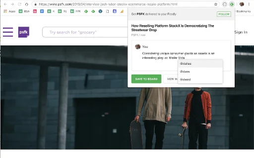 ดาวน์โหลด Feedly Mini สำหรับ Chrome – จัดการข่าวสารและ RSS ได้รวดเร็ว - Screenshot 1