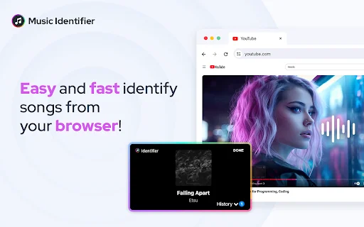 Music Identifier – ค้นหาชื่อเพลงจากเบราว์เซอร์ง่ายๆ ฟรี! - Screenshot 1