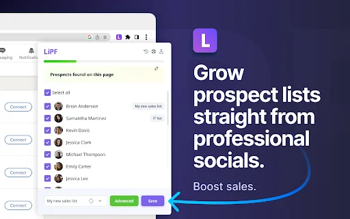 LI Prospect Finder: ค้นหาอีเมลจาก LinkedIn ฟรี – ส่วนขยาย Chrome - Screenshot 1
