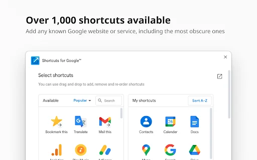 ดาวน์โหลด Shortcuts for Google™ ล่าสุด – เข้าถึงบริการ Google ได้รวดเร็ว - Screenshot 2