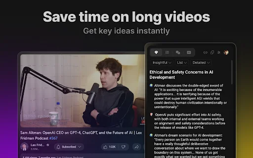 Eightify: สรุป YouTube ด้วย AI ใน 5 วินาที – ตัวช่วยเพิ่มประสิทธิภาพ - Screenshot 1