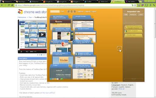 ดาวน์โหลด TooManyTabs สำหรับ Chrome – จัดการแท็บเบราว์เซอร์ให้เป็นระเบียบ - Screenshot 1