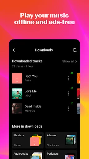 ดาวน์โหลด Yandex Music ล่าสุด – ฟังเพลง พอดแคสต์ และหนังสือเสียงฟรี - Screenshot 7